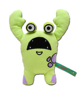 Touchdog Cartoon Up-for-Crabs Monster Plush Dog Toy, One Size, Green