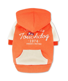 Touchdog Heritage Premium Cotton Hooded Dog Sweater with Accented Bridge Pockets on The Dog Hoodie - Pet Sweater Featuring snap enclosures and Reversible Sherpa for Added Warmth