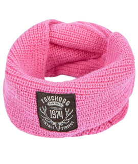 Touchdog Heavy Knitted Winter Dog Scarf, One Size, Pink