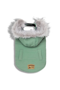 Touchdog Eskimo-Swag Duck-Down Parka Dog coat, Large, Mint green