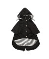 Morezi Dog Zip Up Dog Raincoat With Reflective Buttons, Rainwater Resistant, Adjustable Drawstring, Removable Hood, Stylish Premium Dog Raincoats - Size Xs To Xxl Available - Black - Xxl