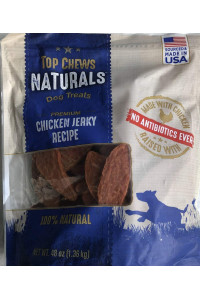 Title - Top Chews 100% Natural Dog Treats Chicken Jerky Recipe 48 OZ (3 LB), Model Number: chicken food