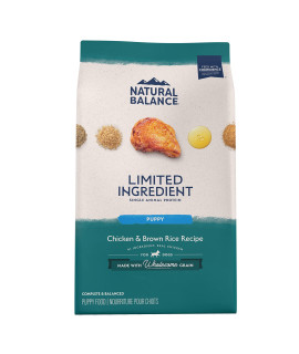Natural Balance Limited Ingredient Puppy Dry Dog Food with Healthy grains, chicken Brown Rice Recipe, 24 Pound (Pack of 1)