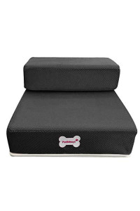 Glumes High Density Foam 2 Tier Pet Steps Microfiber Cover Doggy Steps, Easy Pet Stairs Pet Stairs Non-Slip Steps 2 Tiers Steps Pet Ladder for Dogs and Cats