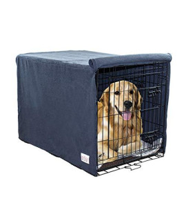 My Doggy Place Downtown Pet Supply - Dog Crate Cover - Ultra Absorbent Warm Microfiber Chenille Fabric - Machine Washable Dog Kennel Cover - 48 in x 30 in x 33 in - Charcoal - Large Dog Crate Cover