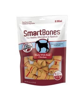 SmartBones with Real Chicken Mini Chews 8 Count, Rawhide-Free Chews for Dogs