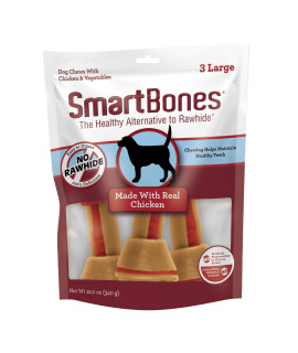 SmartBones Large chews Treat Your Dog to a Rawhide-Free chew Made With Real Meat and Vegetables