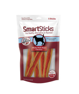 SmartBones SmartSticks Treat Your Dog to a Rawhide-Free chew Made With Real Meat and Vegetables