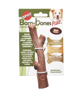 SPOT by Ethical Products- Bambone Bamboo Stick Durable Dog Chew Toy for Aggressive Chewers - Great Toy for Puppies and Puppy Teething - A Non Splintering Alternative to Real Wood - Large