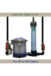 Nu-Clear Saltwater 50 to 150 Gallon Tank Filter, Iwaki Pump, UV Sterilizer & Plumbing Bundle (4 Items)