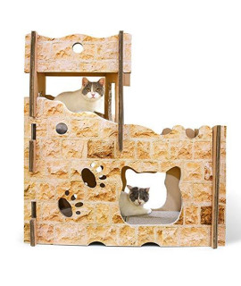 Ztcws Corrugated Big Cat Nest New Cat Toy Scratch Board Castle Type Corrugated Pad Cat Grinder Nail Scraper Bed Recyclable Scraping Toys