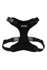 Voyager Step-in Lock Pet Harness - All Weather Mesh, Adjustable Step in Harness for Cats and Dogs by Best Pet Supplies - Black, L