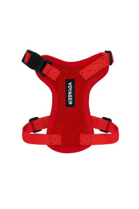 Voyager Step-in Lock Pet Harness - All Weather Mesh, Adjustable Step in Harness for Cats and Dogs by Best Pet Supplies - Red, XXS