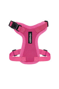 Voyager Step-in Lock Pet Harness - All Weather Mesh, Adjustable Step in Harness for Cats and Dogs by Best Pet Supplies - Fuchsia, XXS