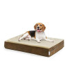 Wallace Flynn Ortho Memory Foam Dog Bed, Stain Resistant and Moisture Repellent (Small 22" x 26" x 5", Brown/Tan)