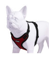 Voyager Step-in Lock Pet Harness - All Weather Mesh, Adjustable Step in Harness for Cats and Dogs by Best Pet Supplies - Red/Black Trim, S