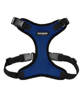 Voyager Step-in Lock Pet Harness - All Weather Mesh, Adjustable Step in Harness for Cats and Dogs by Best Pet Supplies - Royal Blue/Black Trim, XL