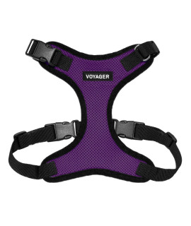Voyager Step-in Lock Pet Harness - All Weather Mesh, Adjustable Step in Harness for Cats and Dogs by Best Pet Supplies - Purple/Black Trim, XL