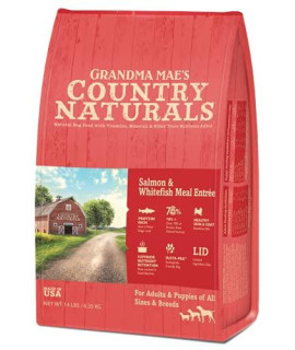 grandma Maes country Naturals grain Inclusive Dry Dog Food 14 LB Salmon Whitefish