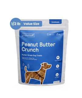 Pupums Peanut Butter crunchy Dog Treats Natural Human grade Non-gMO Dog Biscuits Made in USA (8oz)