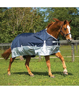 Dura-Tech Viking Horse Turnout Sheet | Euro Fit | Navy Blue - Equine Size 70 | 2 Buckle Open Front | 1200 D Waterproof, Windproof & Breathable Outer Cover | Criss-Cross Surcingle