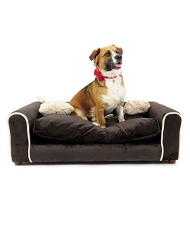 Moots Sofa Furry Pet Bed, Chocolate, Large