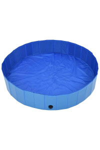 Vidaxl Foldable Dog Swimming Pool Blue 63X11.8 Pvc