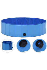 Vidaxl Foldable Dog Swimming Pool Blue 47.2X11.8 Pvc