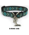 Diva-Dog 'Boho Morocco' Dog Collar with Safety Buckle (Teacup + Leash 5' x 5/8")