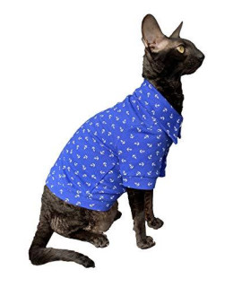 Kotomoda Hairless Cat's Clothes Cotton Polo Sailor for Sphynx Cats (L)