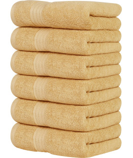 Utopia Towels 6 Piece Luxury Hand Towels Set, (16 x 28 inches) 100 Ring Spun cotton, Lightweight and Highly Absorbent 600gSM Towels for Bathroom, Travel, camp, Hotel, and Spa (Beige)