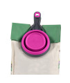 Dexas Pets Collapsible KlipScoop Collapsible Dry Dog Food Scoop and Dog Food Bag Clip, 2 Cup Capacity, Fuchsia