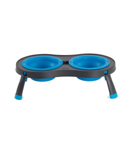 Dexas Pets Double Elevated Pet Feeder, 25 cup Bowls, Pro Blue (PW1104322194)