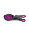 Dexas Pets Collapsible KlipScoop Collapsible Dry Dog Food Scoop and Dog Food Bag Clip, 1/2 Cup Capacity, Fuchsia (PW6504322405)