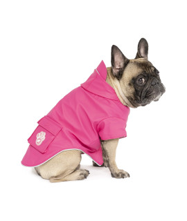 Canada Pooch Torrential Tracker Dog Rain Jacket - Easy On, Adjustable Full Body Coverage, Waterproof, Functional Pockets, Reflective Trim Rain Coat for Dogs, Great for Dogs (Pink, 28)