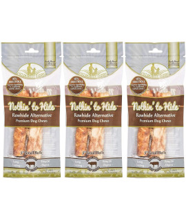 Fieldcrest Farms Nothing to Hide Natural Rawhide Alternative 5 Rolls for Dogs - 3 Pack (6 chews) Premium grade Easily Digestible chews (Beef)