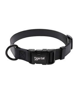 Tiger Tail Urban Nomad Dog Collar | Durable, Waterproof, Odor Proof, Anti-Mat & Lightweight | Premium Coated Nylon | for Large, Medium & Small Breeds | Black, Medium