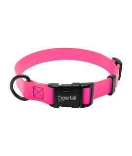 Tiger Tail Urban Nomad Dog Collar | Durable, Waterproof, Odor Proof, Anti-Mat & Lightweight | Premium Coated Nylon | for Large, Medium & Small Breeds | Pink, Small
