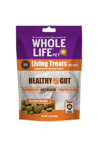 Whole Life Pet Living Treats for cats - Healthy gut with chicken and Yogurt - Human grade, Probiotics, Easy Digestion, Sensitive Stomachs - Made in The USA