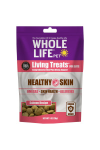 Whole Life Pet Living Treats for cats - Healthy Skin with Salmon and Yogurt - Human grade, Omegas, Allergy Relief - Made in The USA
