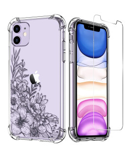 Luxveer Iphone 11 Case Clear With Design For Girls Women,Beautiful Tiny Floral Flower Pattern On Soft Tpu Bumper Cover,Shockproof Slip Resistant Slim Fit Phone Case For Apple Iphone 11 61 Inch 2019