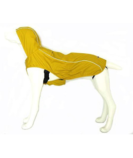 Xanday Dog Raincoat with Harness Waterproof and Adjustable Dog Rain Jacket Dog Rain Poncho with Reflective Stripes (3XL, Yellow)