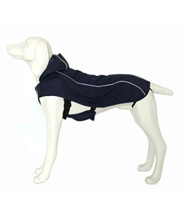 Xanday Dog Raincoat with Harness Waterproof and Adjustable Dog Rain Jacket Dog Rain Poncho with Reflective Stripes (S, Blue)