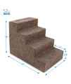 Best Pet Supplies USA Made Pet Steps/Stairs with CertiPUR-US Certified Foam for Dogs & Cats Brown Linen, 4-Step (H: 18")