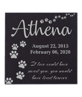CustomizationMill Personalized Pet Memorial Stone - Granite Dog Grave Marker w 3 Sizes | Garden Stones Loss of Dogs | Sympathy Poem, Loss of Pet Gift, Indoor - Outdoor Tombstone Headstone 12x12