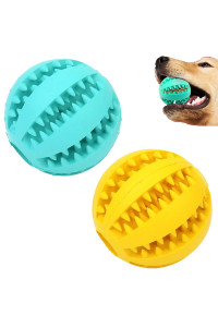 Sunglow 2 Pack Dog Toy Ballontoxic Bite Resistant Teething Toys Balls for SmallMediumLarge Dog and Puppy cat, Dog Pet Food Treat Feeder chew Tooth cleaning Ball Exercise game IQ Training Ball