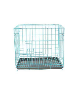 Balacoo Metal Dog Crate Cage with Toilet for Small Medium Dog Cat Cage Rabbit Puppy Pet (Blue 35cm