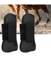 1 Pair Horse Jumping Protection Boot, Equine Knee Boot Jumping Riding Horse Tendon Boots Wrap(Black)
