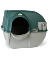 Omega Paw VMRA20-1-PR Premium Roll 'N Clean Self Cleaning Litter Box with Integrated Litter Step and Unique Sifting Grill, Large, Forest Green