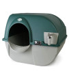Omega Paw VMRA20-1-PR Premium Roll 'N Clean Self Cleaning Litter Box with Integrated Litter Step and Unique Sifting Grill, Large, Forest Green